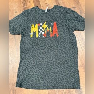 Leopard Print Graphic Tee - Black